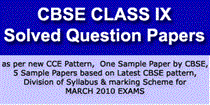 CBSE Class IX Sample Question Papers as per CBSE new CCE pattern