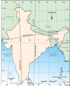 India size and location Class 9 Questions Answers Important